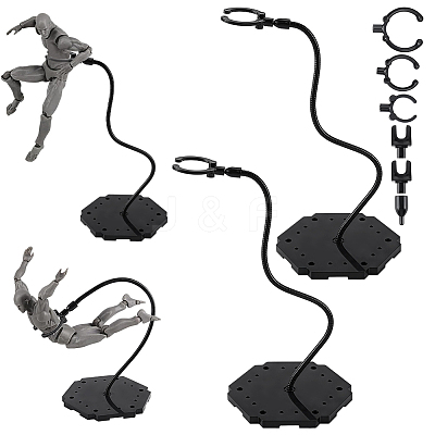 2 Bags 2 Styles Adjustable Plastic Action Figure Display Holders ODIS-WR0001-23B-1