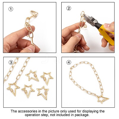 Brass Micro Pave Clear Cubic Zirconia Screw Carabiner Lock Charms X-ZIRC-L085-06G-1