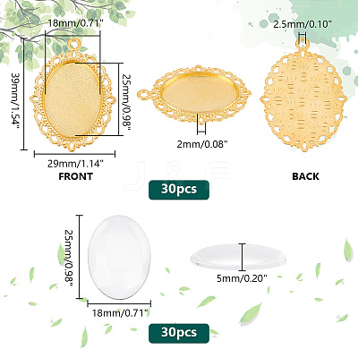 DIY Blank Oval Pendant Making Kit DIY-PH0020-84-1