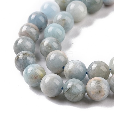 Natural Aquamarine Beads Strands G-F641-02-10mm-01A-1