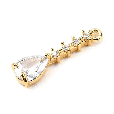 Brass Micro Pave Cubic Zirconia Pendants KK-F901-04A-G-1