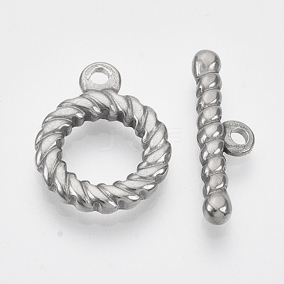 Tarnish Resistant 304 Stainless Steel Toggle Clasps LS-STAS-N087-04-1
