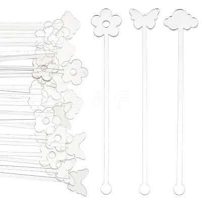 30Pcs 3 Style Transparent Acrylic Stirring Rods TACR-NB0001-30C-1