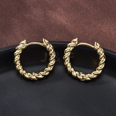 Brass Huggie Hoop Earrings EJEW-L231-31G-1