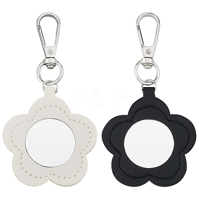 2Pcs 2 Colors PU Leather Pendant Decorations HJEW-CL0001-16A-1