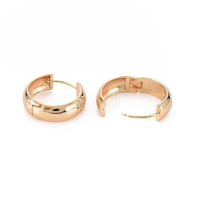 Real 18K Gold Plated Brass Chunky Huggie Hoop Earrings KK-S356-613-NF-1