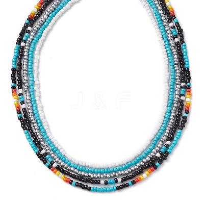 Glass Bead Necklaces for Women NJEW-JN04674-1