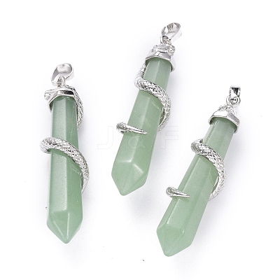 Natural Green Aventurine Big Pointed Pendants G-F696-B05-1