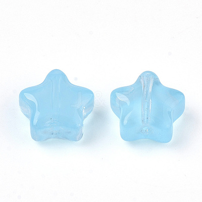Transparent Spray Painted Glass Beads GLAA-N035-01-A06-1