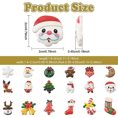 90Pcs 18 Styles Christmas Themed Opaque Resin Cabochons Sets CRES-YW0002-69-1