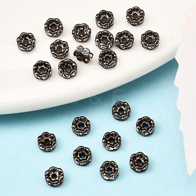 Flower Brass Crystal Rhinestone Bead Spacers RB-D302-B-1