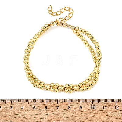 Rack Plating Brass Beaded Double Layers Bracelets for Women BJEW-JB14138-1