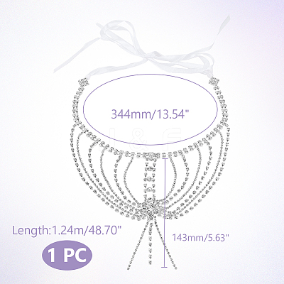 Rhinestone Single Shoulder Chains AJEW-WH0009-72-1