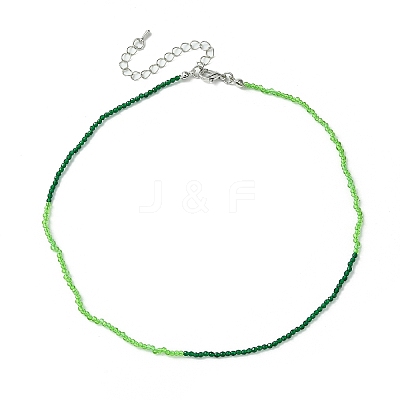 Faceted Rondelle Glass Beaded Necklace for Women NJEW-M208-02A-1