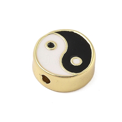 Rack Plating Brass Enamel Beads KK-Z074-04G-1