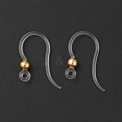 Transparent Resin Earring Hooks LS-RESI-G050-01G-1