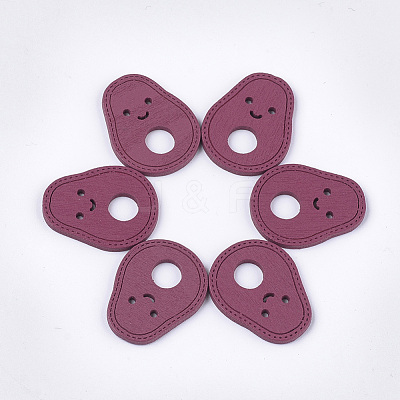 Painted Poplar Wood Pendants WOOD-T021-30D-1