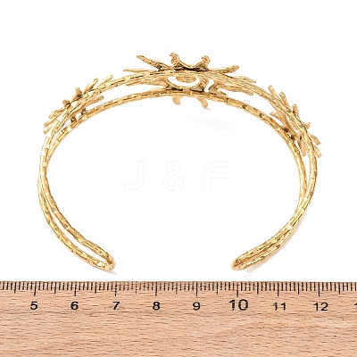 304 Stainless Steel Cuff Bangles for Women BJEW-C141-01G-1