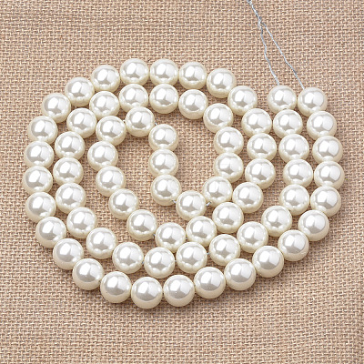 Eco-Friendly Plastic Imitation Pearl Beads Strands MACR-S285-8mm-05-1