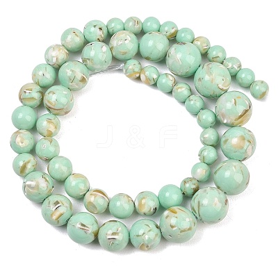 Synthetic Turquoise and Sea Shell Assembled Graduated Beads Strands GG-CBA2AE1-A07-C-1