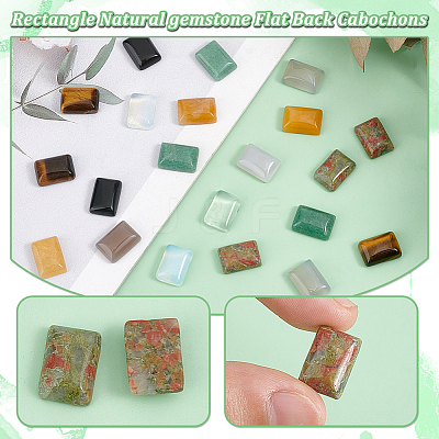 32Pcs 8 Styles Natural & Synthetic Mixed Gemstone Cabochons G-AR0005-67-1