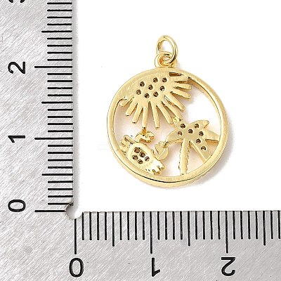 Brass Micro Pave Cubic Zirconia Pendants KK-P343-01D-G-1