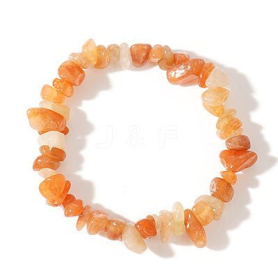 Natural Sunstone Chips Bead Stretch Bracelets for Women Men CI5318-18-1