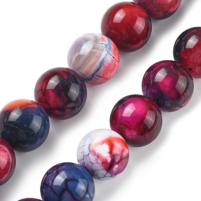 Natural Multi-Color Agate Beads Strands G-A261-B10-14mm-1