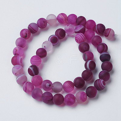 Natural Grade A Striped Agate/Banded Agate Beads Strands G-E478-01-6mm-1