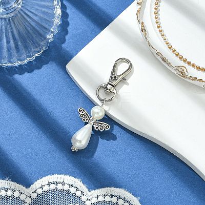 Angel ABS Plastic Imitation Pearl Pendant Decorations X1-HJEW-JM01359-02-1