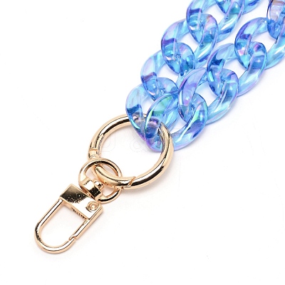 Transparent Resin Curb Chain Bag Strap FIND-WH0092-31A-1