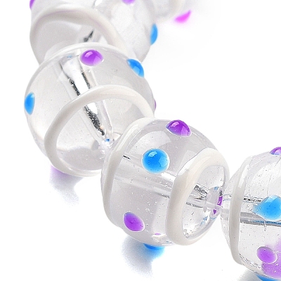 Glass with Enamel Beads Strands GLAA-M047-01G-1