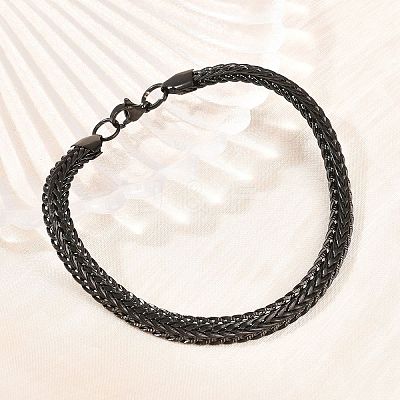 304 Stainless Steel Wheat Chain Bracelets for Women Men BJEW-H643-03EB-1