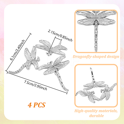 Dragonfly Alloy Crystal Ball Holders DJEW-WH0103-009-1