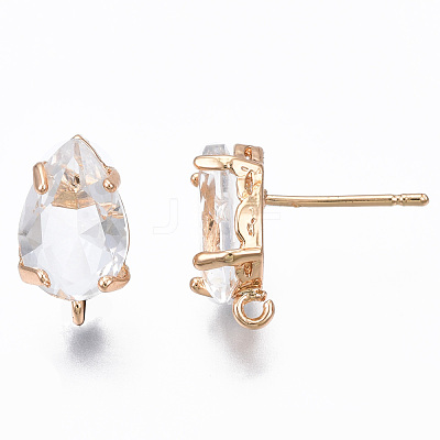 Brass Stud Earring Findings KK-S365-005-1