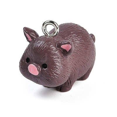 Cute Opaque Resin Pendants RESI-R458-05E-1
