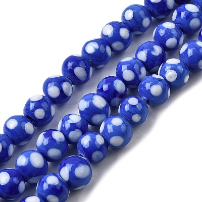 Handmade Lampwork Beads LAMP-D002-8mm-01H-1