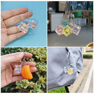 14Pcs 7 Colors Transparent Acrylic Pendants TACR-TA0001-78-1