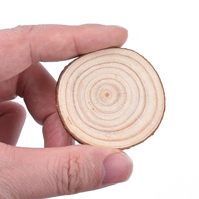Unfinished Natural Poplar Wood Cabochons X-WOOD-E018-12-1
