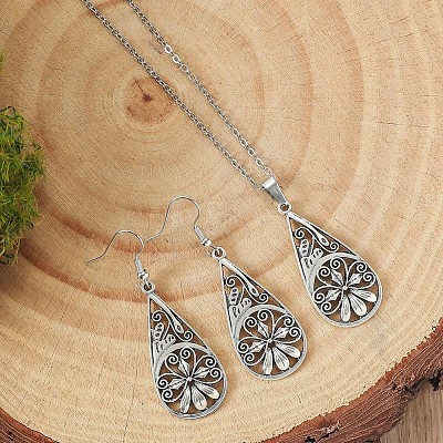 Alloy Pendant Necklaces & Dangle Earrings Sets FS-WGB4D45-01-1