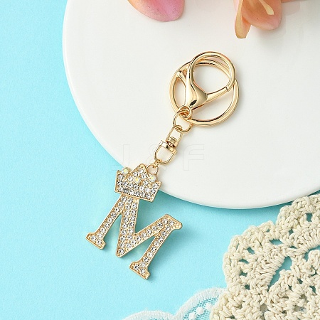 Golden Alloy Rhinestone Keychain KEYC-YW00105-13-1