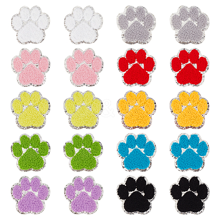 20Pcs 10 Colors Computerized Embroidery Cloth Iron on/Sew on Patches DIY-FG0010-16-1