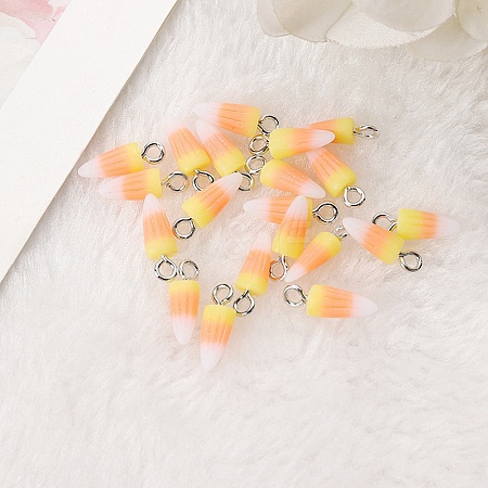 Halloween Opaque Resin Candy Corn Charms RESI-G102-01-1