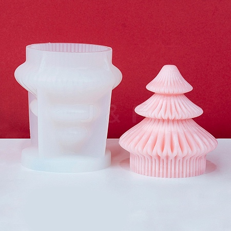 Christmas Tree DIY Silicone Scented Candle Mold DIY-K064-01B-1