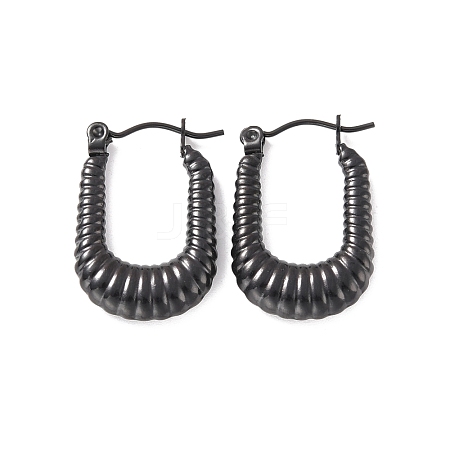 Ion Plating(IP) 304 Stainless Steel Rectangle Hoop Earrings EJEW-P198-01EB-1