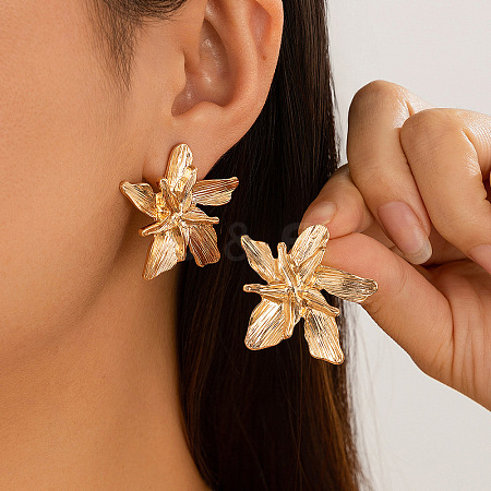 Flower Alloy Stud Earrings FS-WG95854-05-1