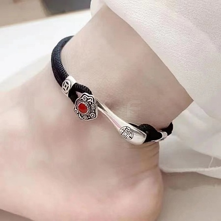 Auspicious Clouds Brass Cotton Cord 2-Strand Anklets FS-WG70E40-01-1