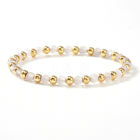 Natural White Jade Beaded Stretch Bracelets TU5709-14-1