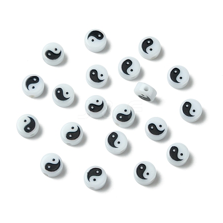 20Pcs Printed Opaque Acrylic Beads SACR-YW0001-96A-1