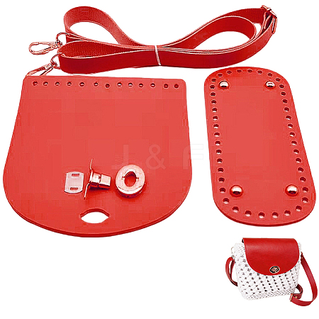 Handmade PU Leather Crochet Shoulder Bag Accessories Kits DIY-CL0002-52A-1